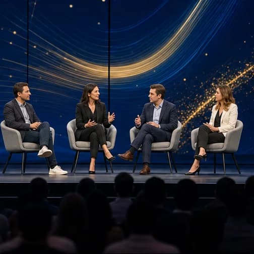 Panel dyskusyjny na scenie
